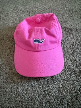Vineyard Vines Hot Pink Whale Cap with Navy Logo